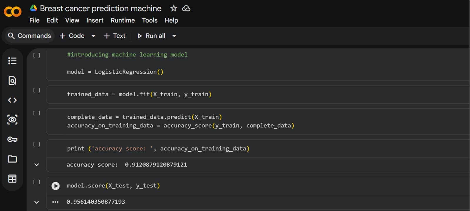 Breast Cancer Prediction Machine