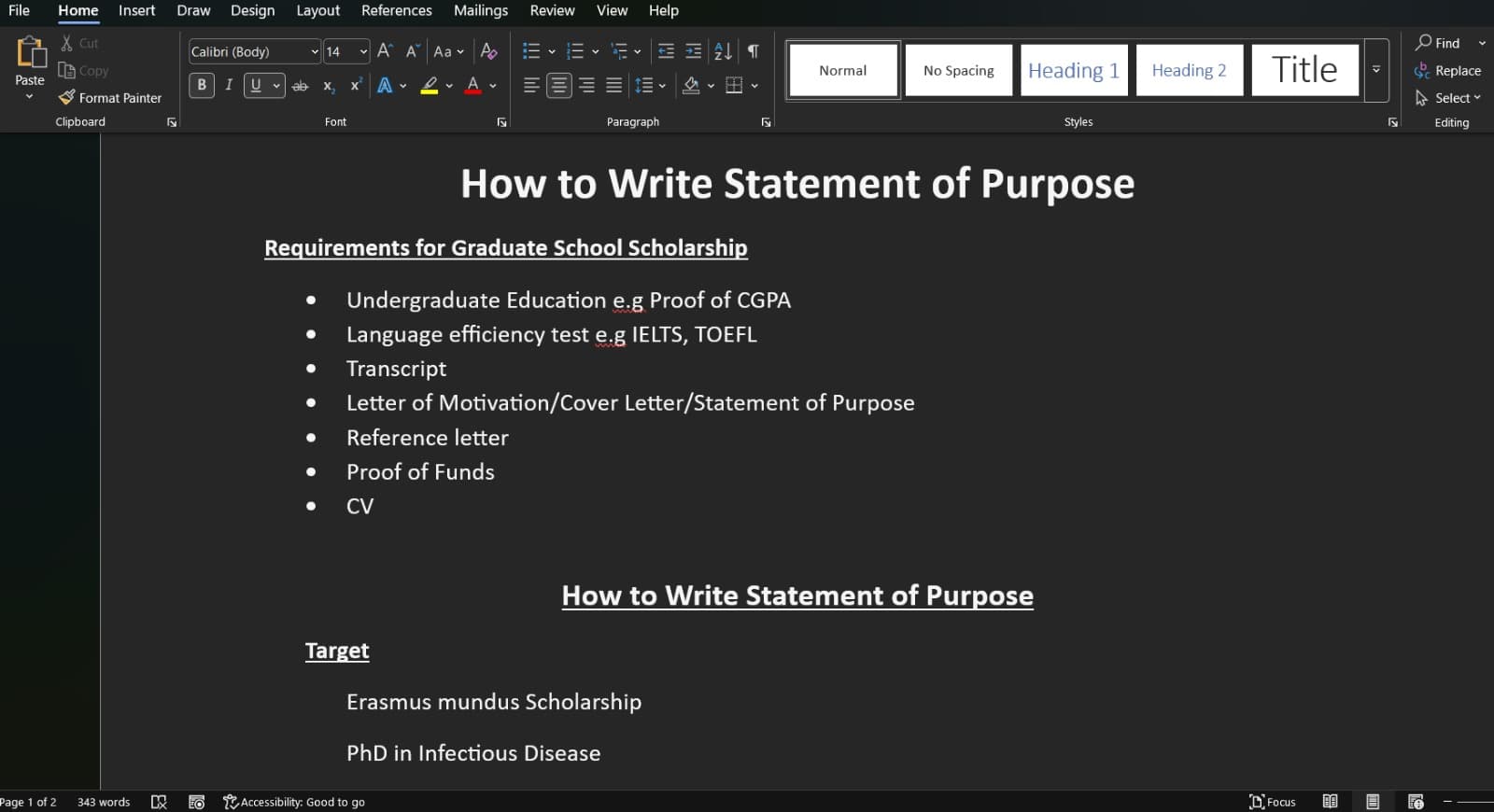 How to Write Statement of Purpose
